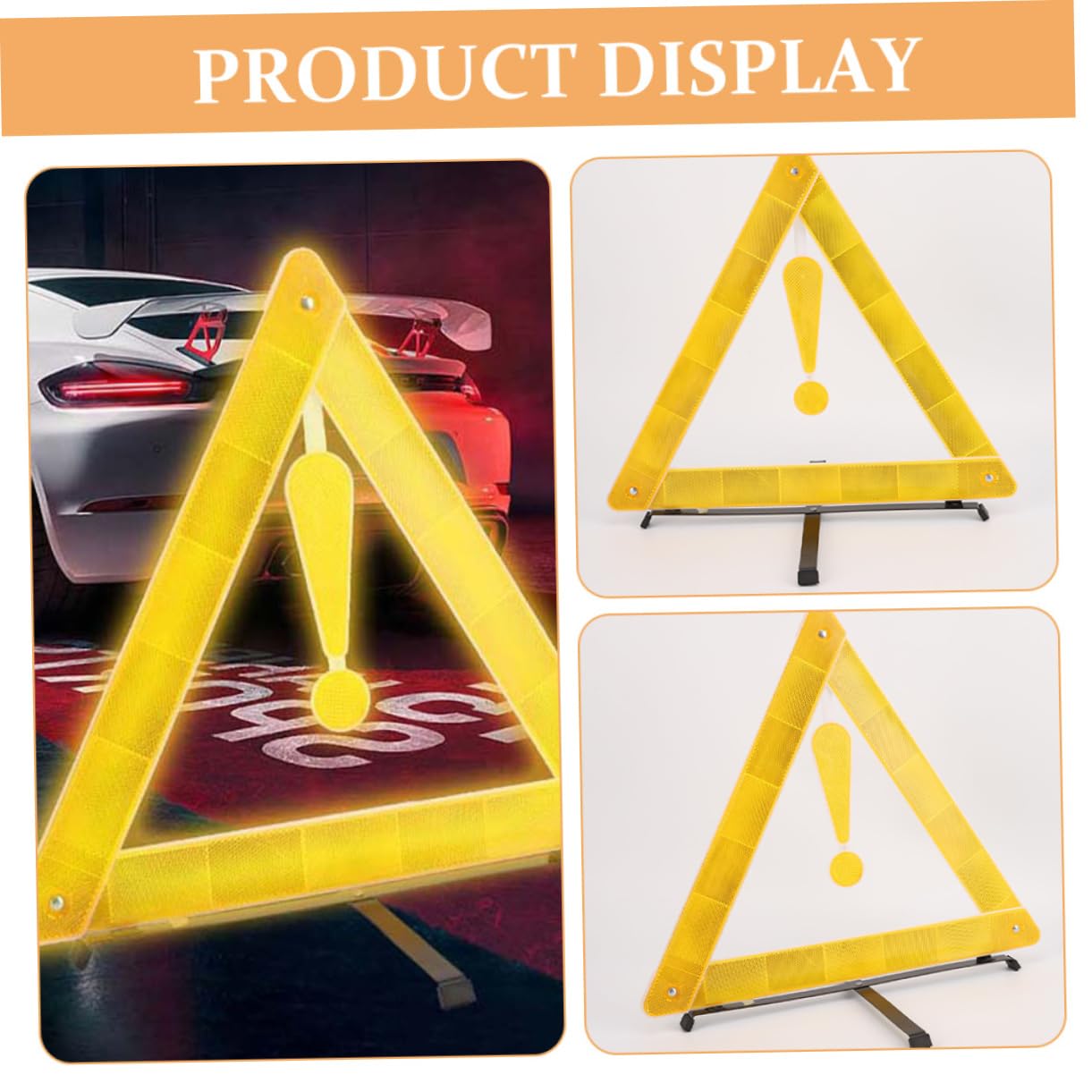 Marco de advertencia triangular, señal triangular para coche, señal de carretera, triángulos de emergencia
