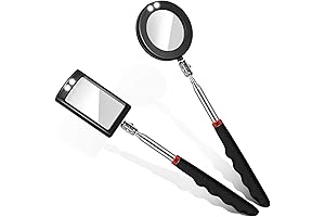 Telescoping Inspection Mirror with Light for Enhanced Vehicle Maintenance and Personal Grooming
