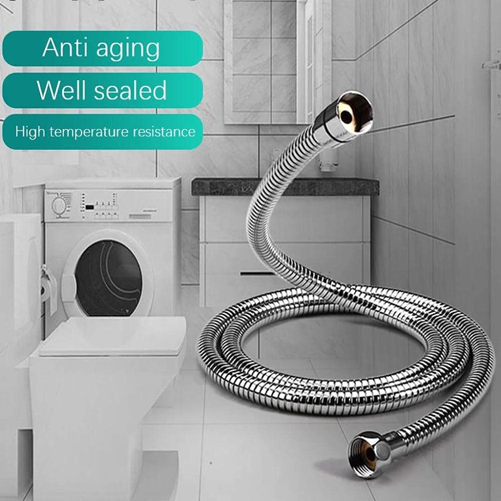 BATLAM Manguera de Ducha Gruesa de 1,5 m Tubo Blando General Cromado Tubo de Ducha a Prueba de explosiones Accesorios de baño Manguera de Agua -1,5 m (1,5 m)