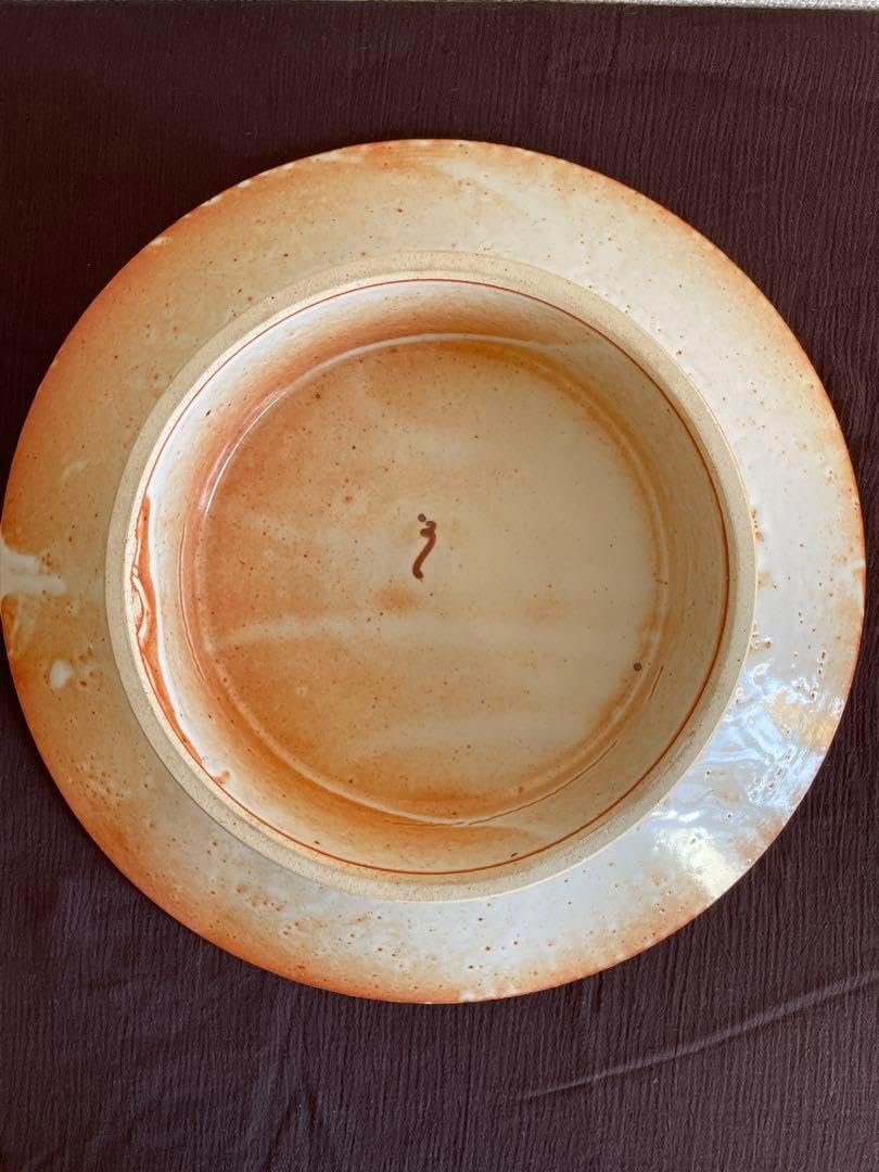 美濃焼 敏山窯 高台皿 大皿 紅志野 箱付き 美濃焼伝統工芸