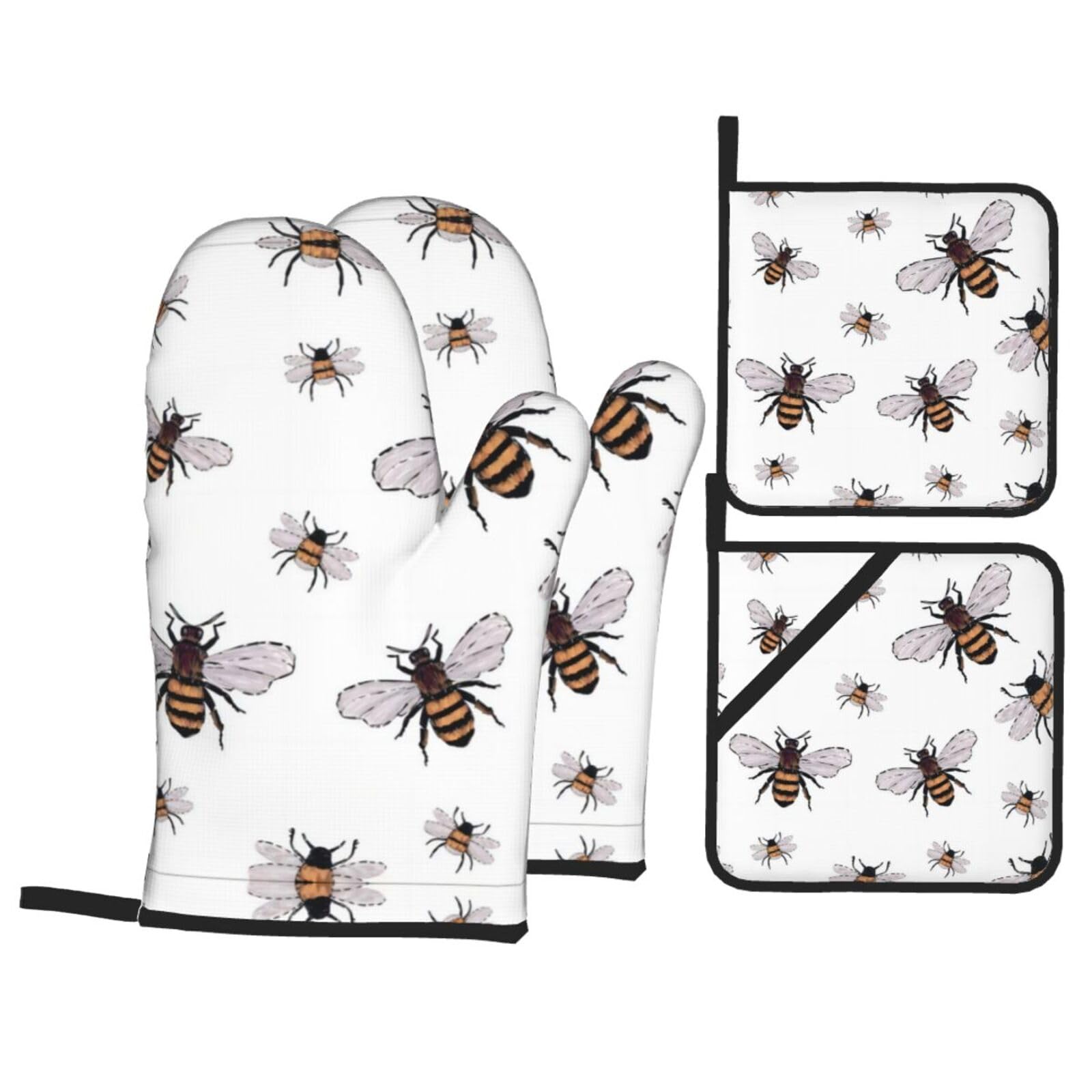 Suministros para hornear y asar a la parrilla Funny Bees, juego de cocina de 4 piezas