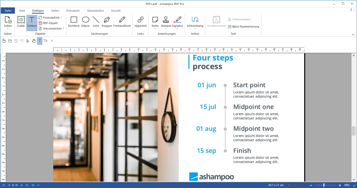 Ashampoo PDF Pro 5 – PDFs bearbeiten, konvertieren, zusammenfügen und erstellen | 1 Gerät | 1 Benutzer | PC Aktivierungscode per Product Key Card