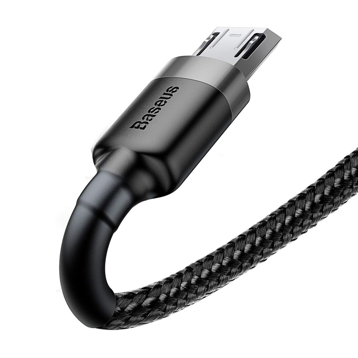 Baseus Cafule Serisi, Şarj & Data Aktarım Kablosu, Gri - Siyah, 1 m, 2.4 A, USB Type A & Micro USB