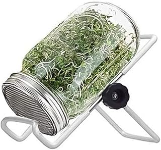 Yililay Bourgeonnement Jars, 500ml Mason Jars bourgeonnement Pot Kit Germination Graine Sprouter avec Couvercle Support pour Growing Brocoli Luzerne fèves germées