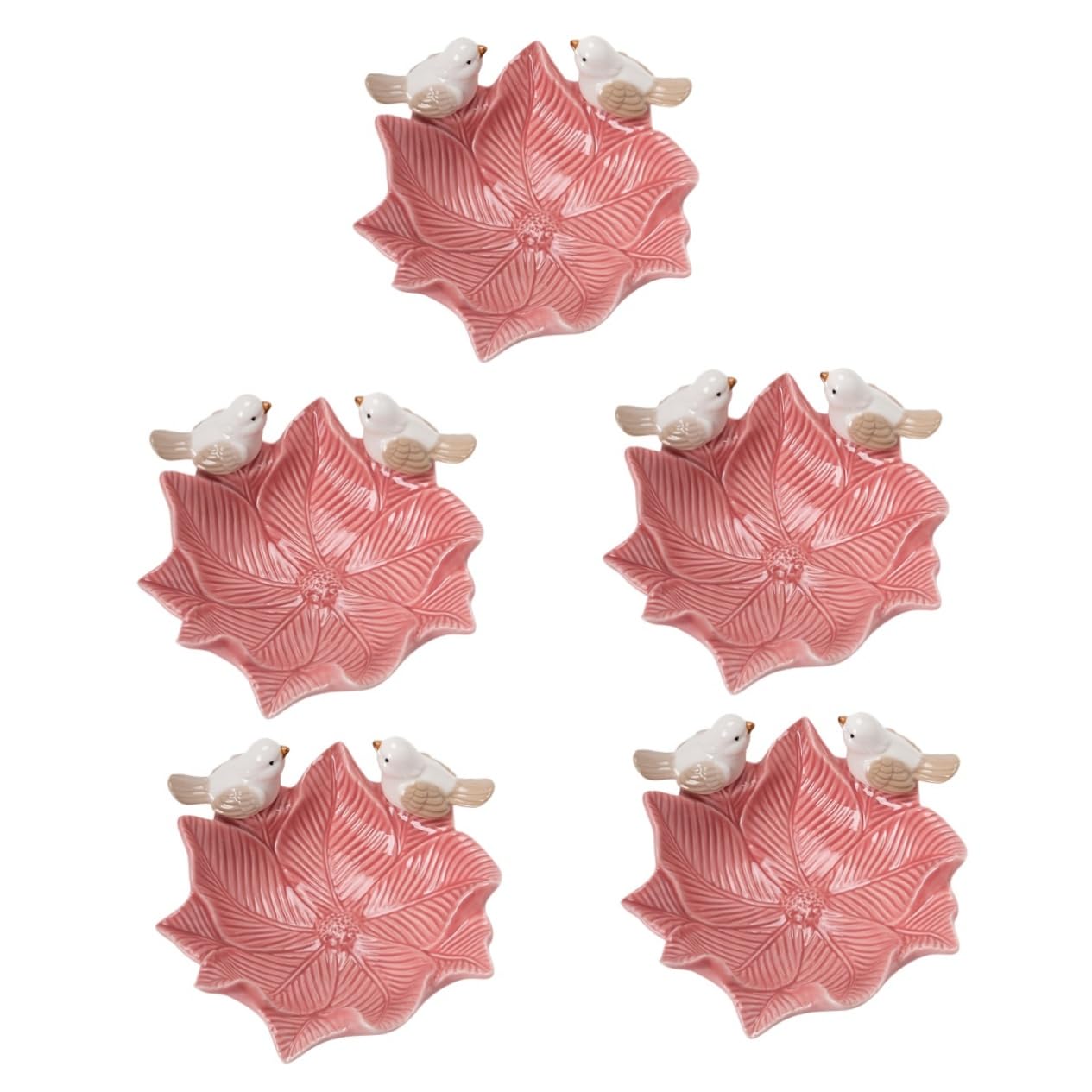 MAGICLULU 5piezas Bandeja De Almacenamiento De Joyas Diseño De Flor y Pájaro Organizador De Accesorios Para Llaves Pendientes y Collares Para Decorar