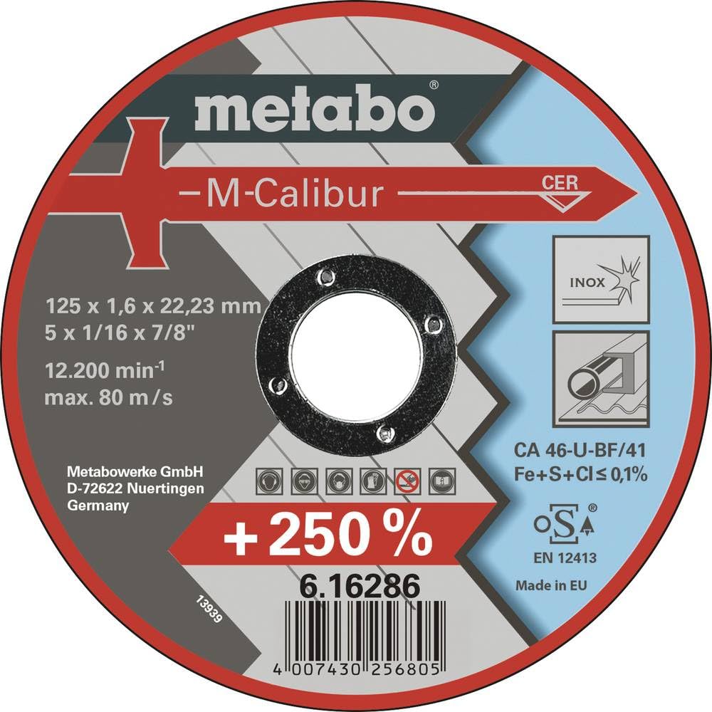 Metabo 616286000 M-Calibur 125 x 1.6 x 22.23 Inox, TF 41