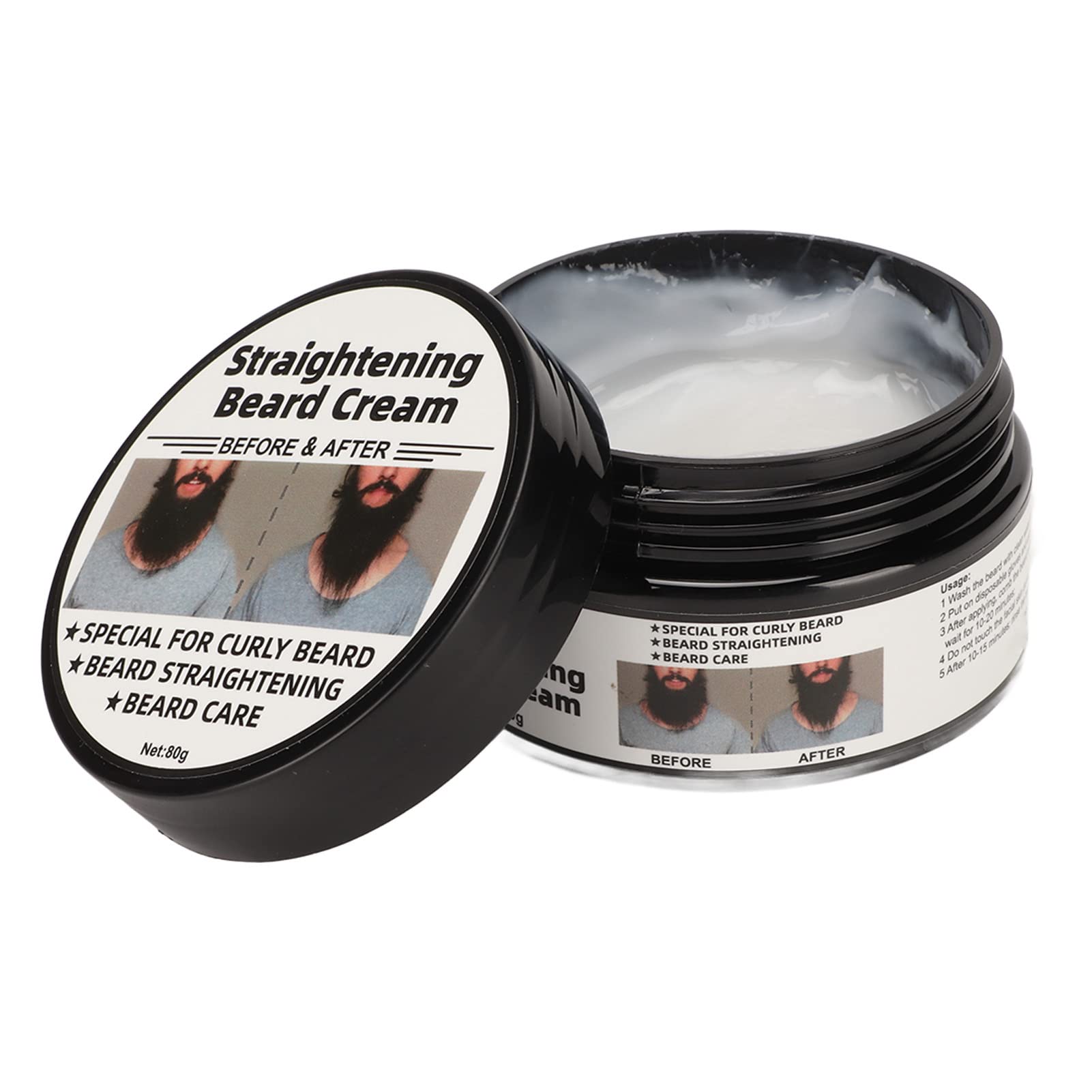 Acondicionador para Barba, Crema para Alisar la Barba, Bálsamo Acondicionador para Barba para Hombres, Acondicionador para Barba Hidratante Suave, Bálsamo para Barba Suavizante e