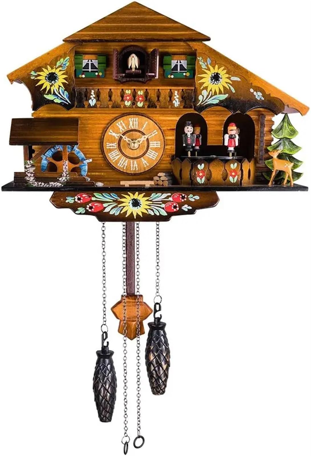 SNGUOQ Cuckoo Clock Pendulum Quartz Wall Brown Fit For Home，Office, Hotel, Shop For Bedroom Office