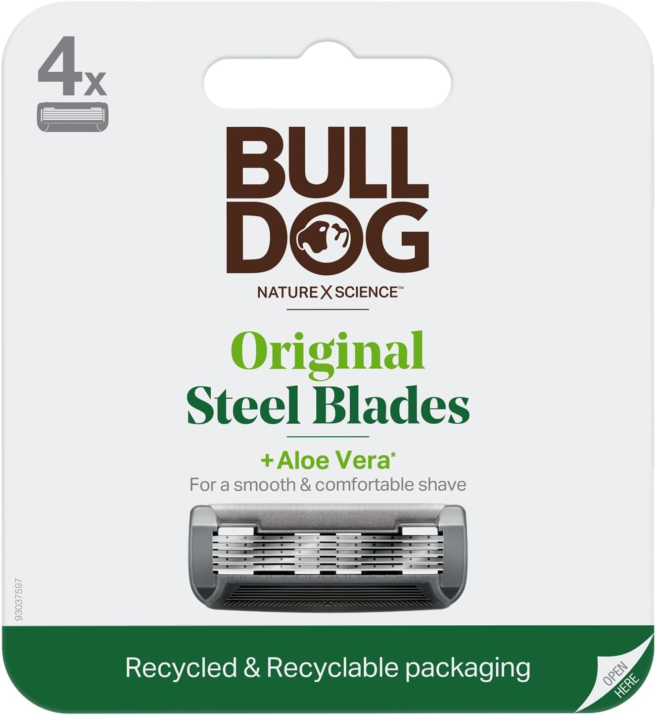 Bulldog Mens Skincare and Grooming Original Razor Blades Refills for Men, 4 Count