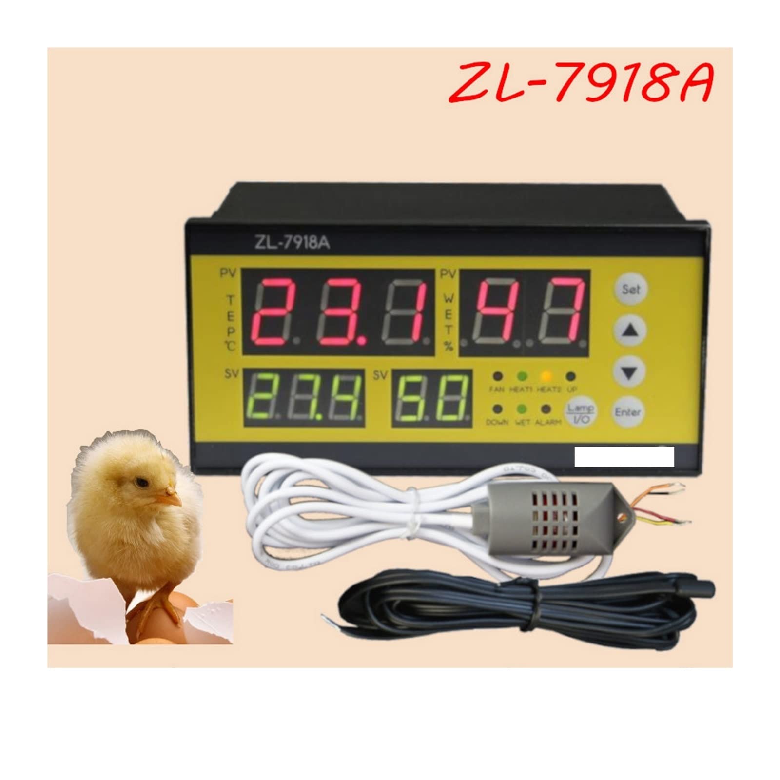 Incubadora Huevos Gallina, ZL-7918A controlador automático multifuncional incubadora automática temperatura humedad controlador XM-18
