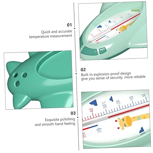 Miniatura 6 de Yardwe Termómetro de agua de baño flotante con forma de avión de dibujos animados Medidor de temperatura preciso para bañera Piscina Verde
