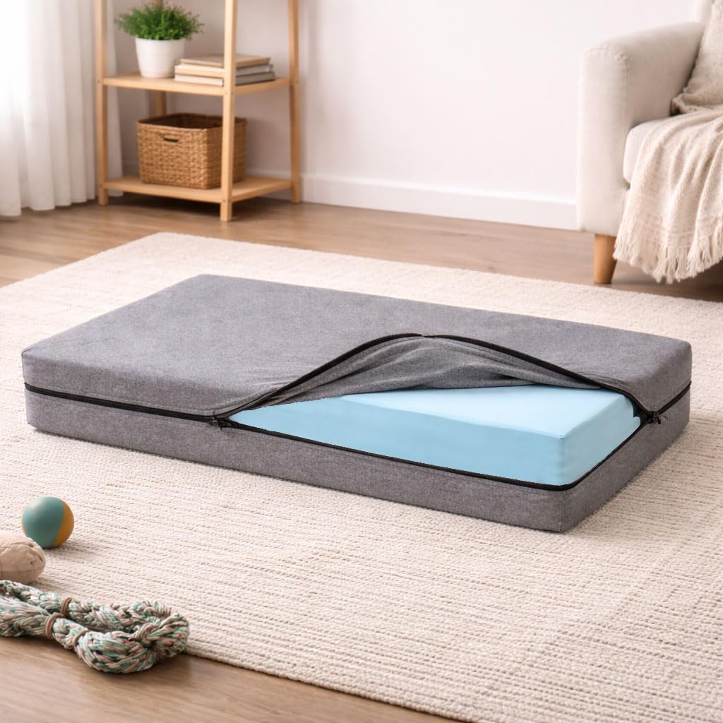 Comfy Line, Caseta para perros de talla pequeña – Colchón para perros y gatos, con tejido hipoalergénico desenfundable transpirable lavable, cama acolchada 100% Made in Italy – Caseta 45 x 60