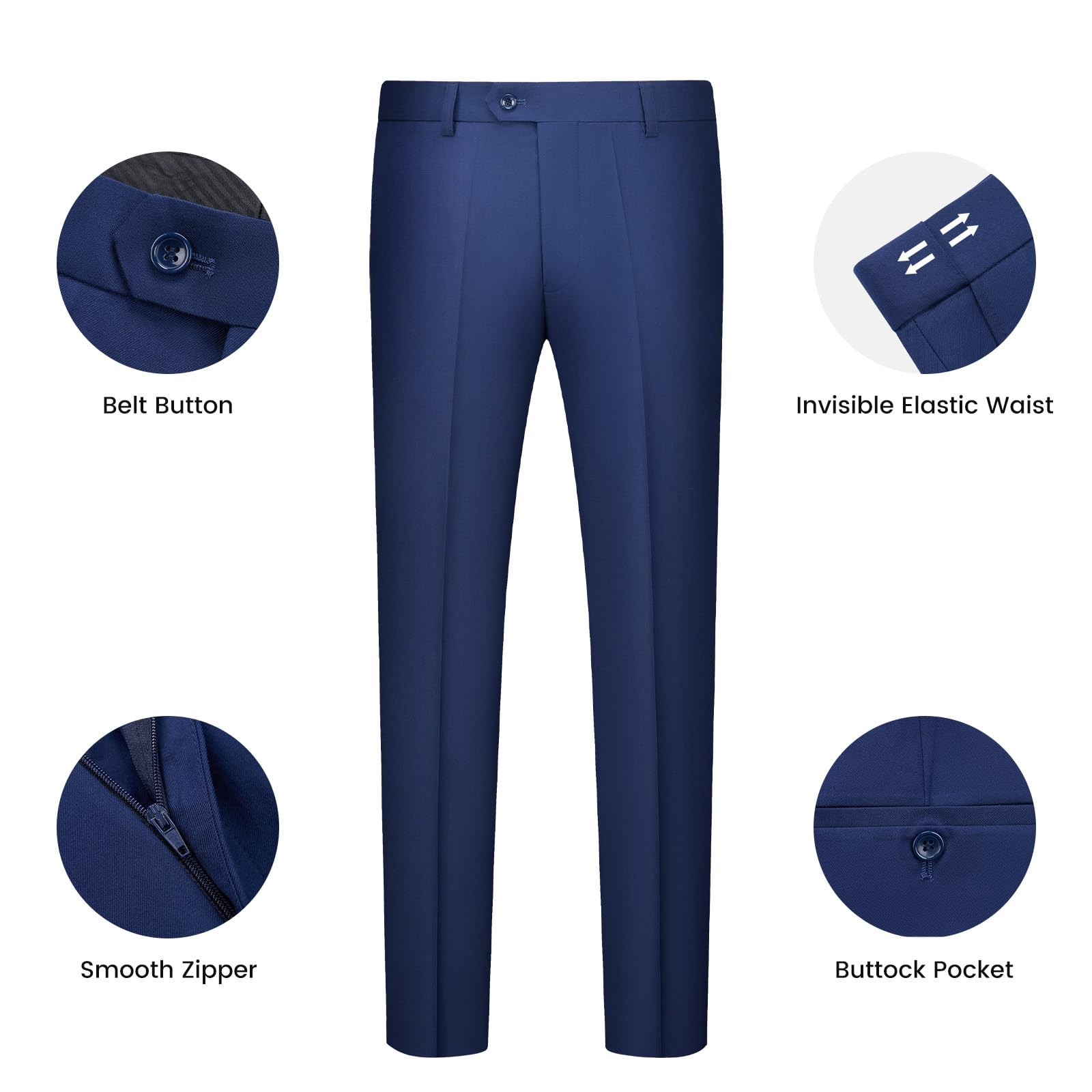 Abiti da Uomo Slim Fit 3 Pezzi Completo Business Formale Vestito per Uomo da Sposo Matrimonio Giacca da Abito e Pantaloni