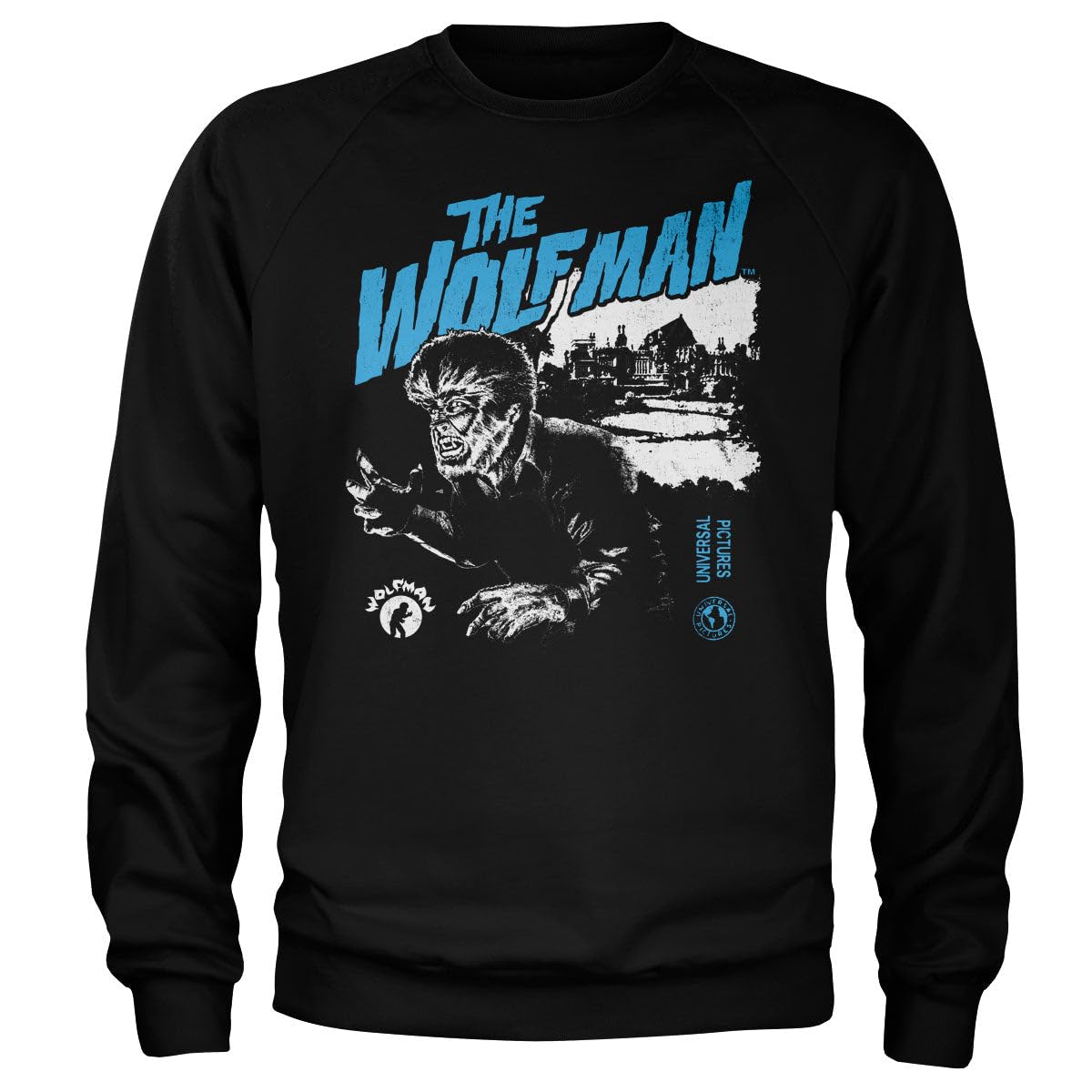Universal Monsters Unisex Black Officially Licensed The Wolf Man Sweatshirt (Black), Large