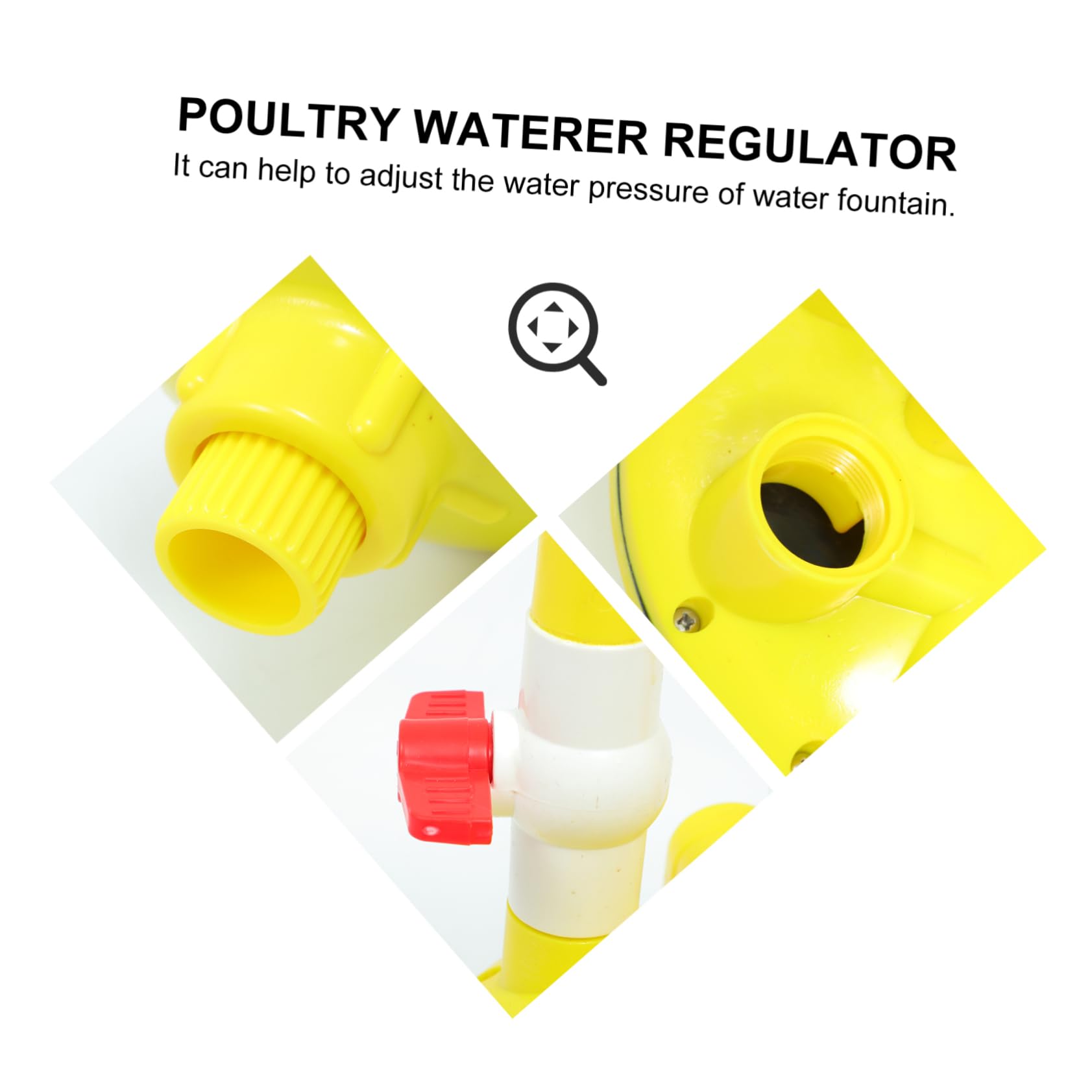 Valvola Regolatrice Pressione per Beverino Galline Plastico Giallo | Beverino Galline e Drinking Machine, Design Leggero, Prevenzione Perdite, Accessorio per Impianto Acqua