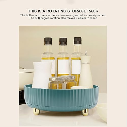 Miniatura 7 de Lazy Susan - Organizador giratorio de gran capacidad, organizador de perfumes de maquillaje antideslizante de gran capacidad, almacenamiento de