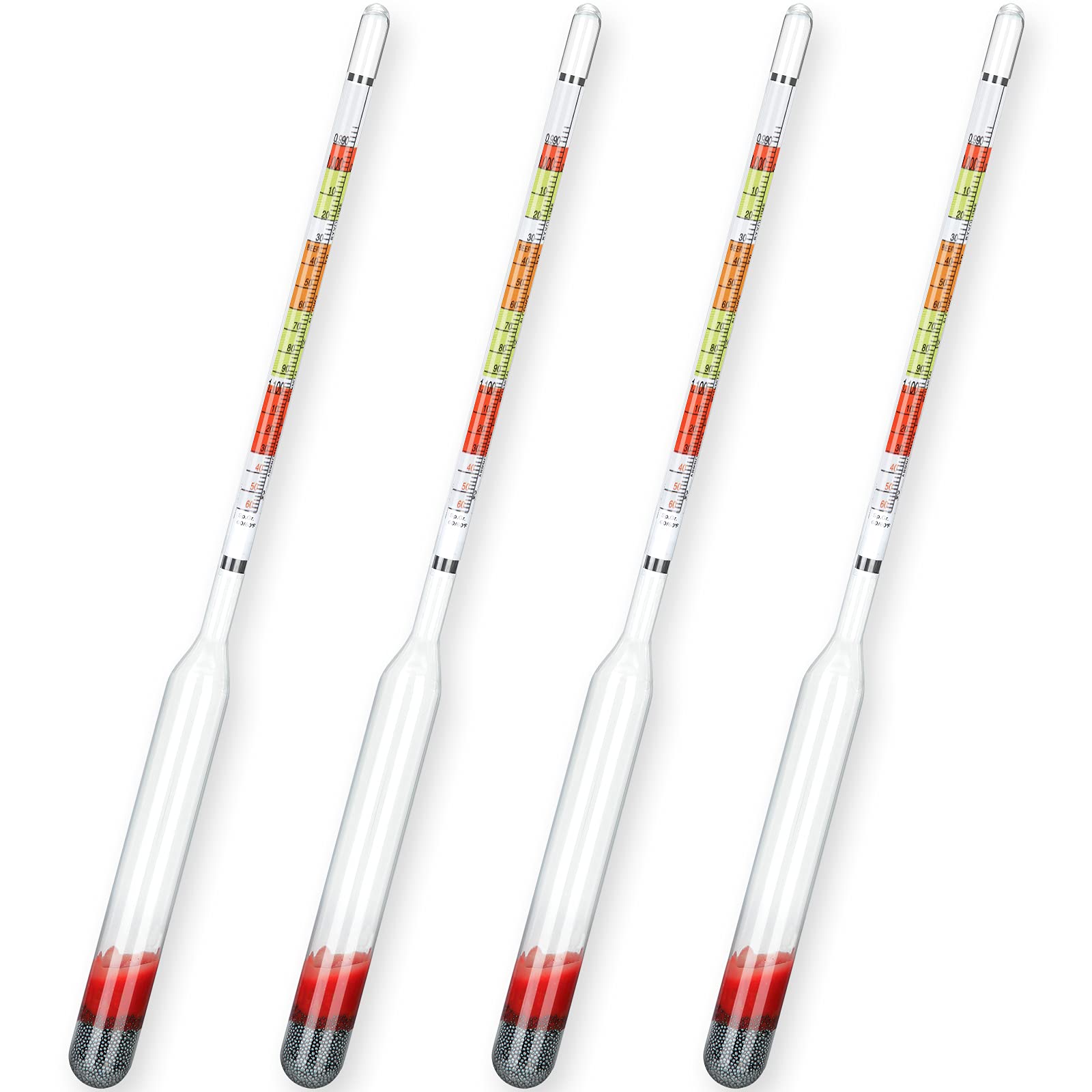 Buy 4 Pieces Hydrometer Plastic ABV Tester Triple Scale Hydrometer