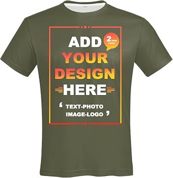 Custom T Shirts for Men Design Your Own Personalized Customized Customizable Front Back Tee Sport Print Text
