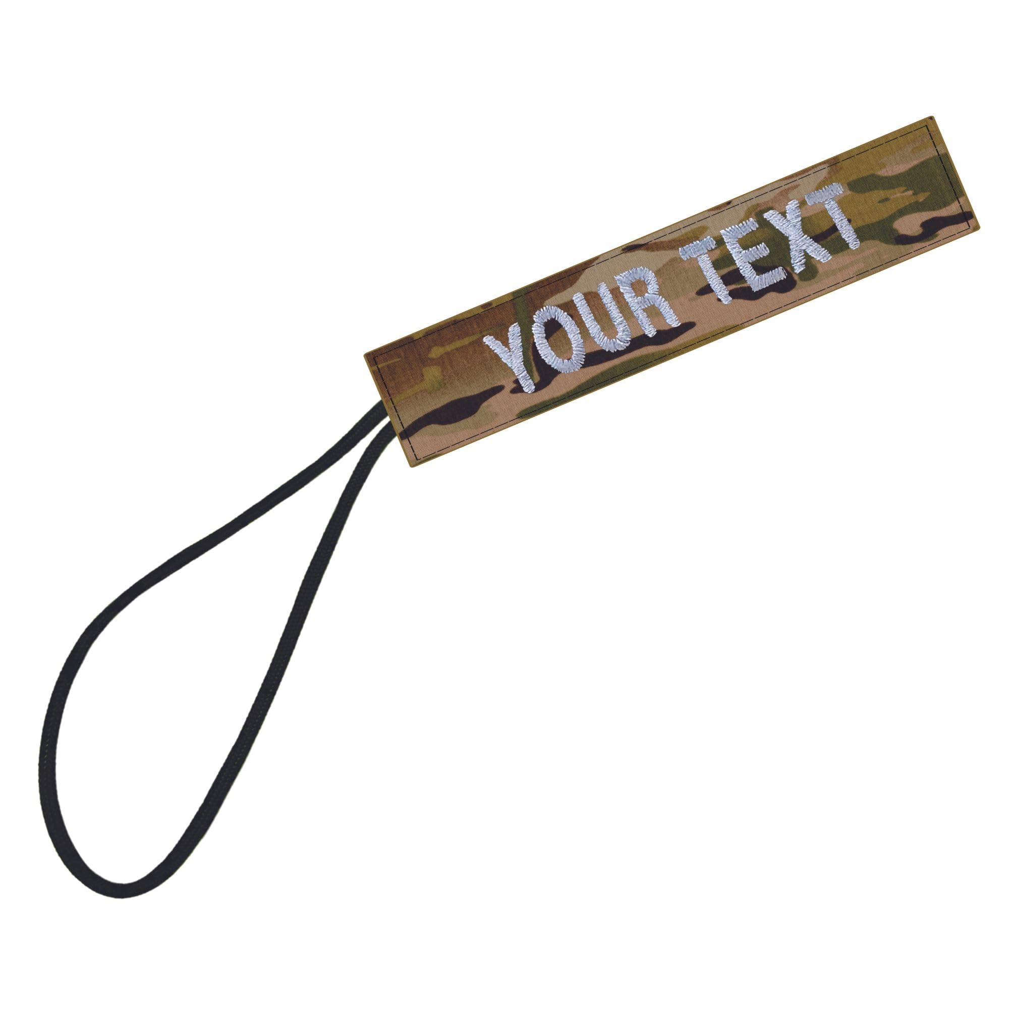 Custom Embroidered Gear Tags for Luggage, Duty Gear, Tactical, Military Bags | Double Sided Tag | Personalize Both Sides and Choose from 7 Text Thread