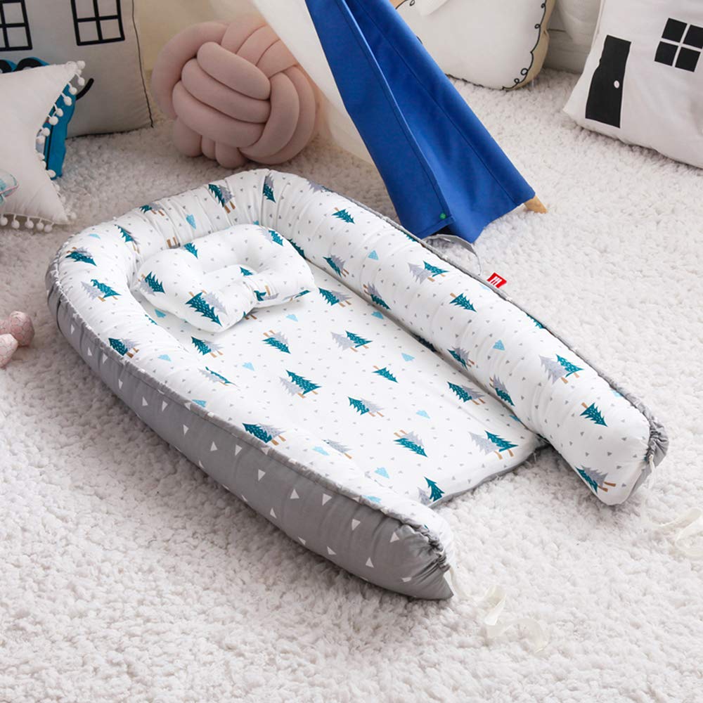 Blасk Frіdау Clеаrаnсе Baby Lounger Nest Bassinet for Bed, Portable Baby Co-Sleeping Cribs & Cradles for Bedroom and Travel, 100% Soft Cotton Baby Bed (Forest Grey) Onе-Dау Sаlе: Uр tо 40% оƒƒ Baby Lounger Nest Bassinet for Bed, Portable Baby Co-Sleeping Cribs & Cradles for Bedroom and Travel, 100% Soft Cotton Baby Bed (Forest Grey)