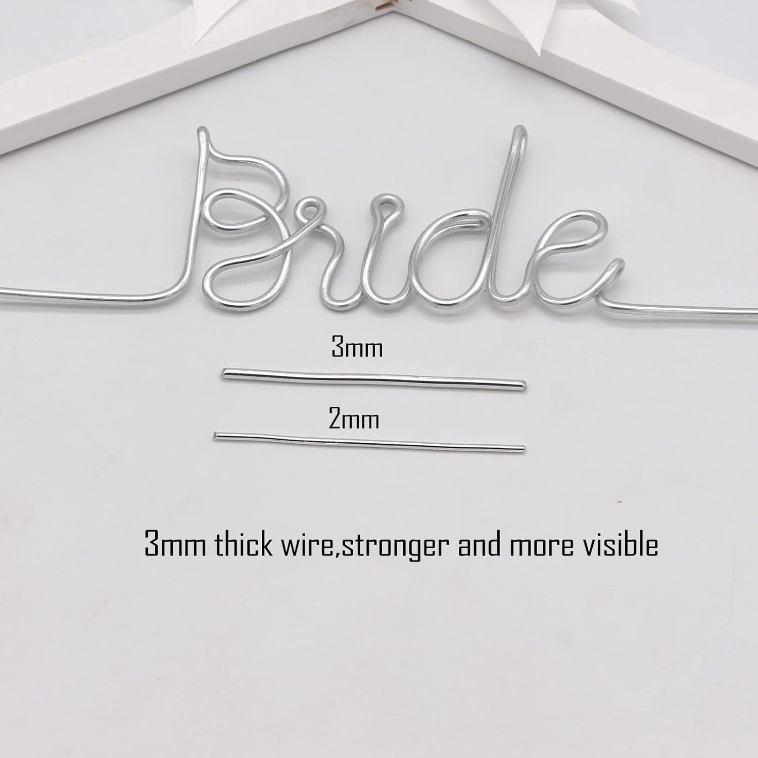 Custom Wire Bride Hanger and Groom Wedding Wooden Hanger with Letter Wedding Gift Bridal Party & Shower