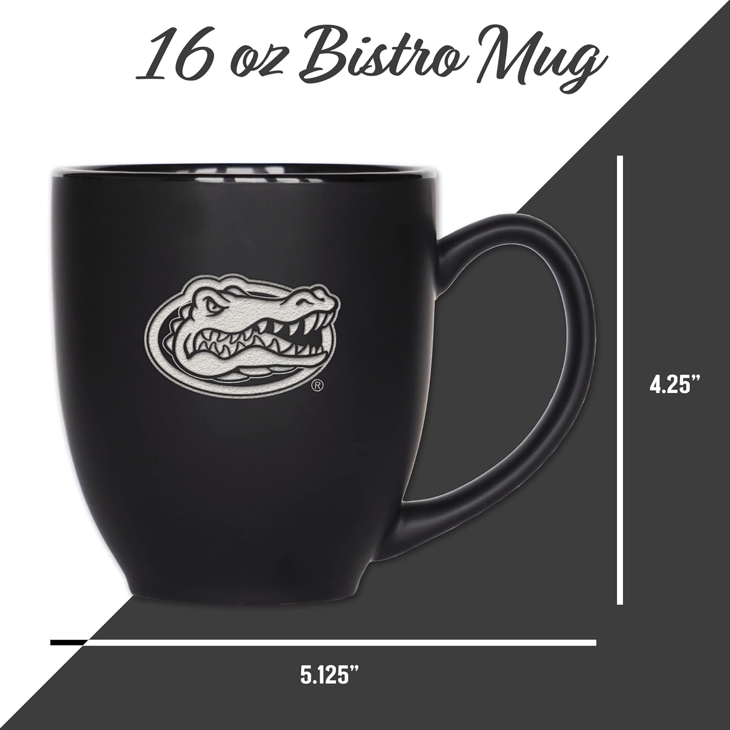 Rico Industries NCAA (D/E/F & G) Standard 15oz Laser Engraved Matte Black Ceramic Bistro Mug - For Hot or Cold Drinks - Image 4