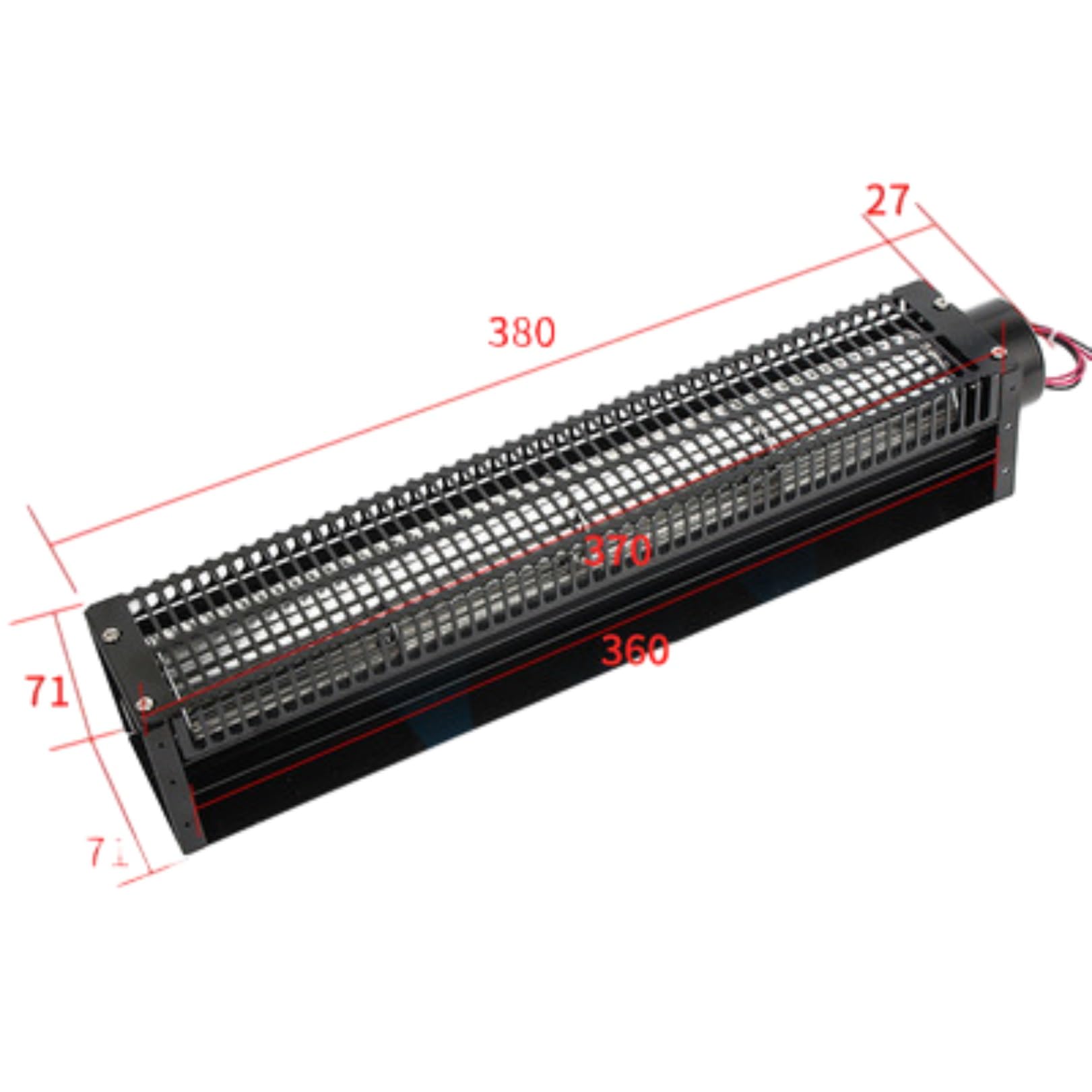 Ventilatore Tangenziale Piccolo Ventilatore Nero | Realizzato in acciaio al carbonio, protezione dal surriscaldamento, silenzioso, adatto a vari luoghi stretti(50190,24V)
