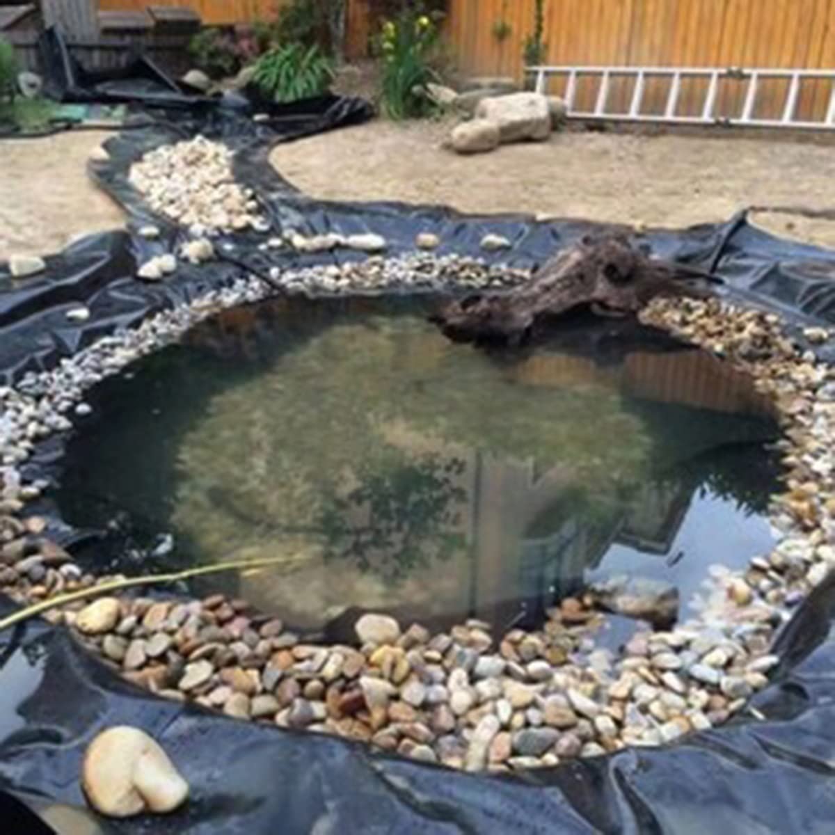 Telo geotessile robusto e flessibile per laghetto da giardino, piscina, fiume, pendio e fontana, 10 x 9 m, nero, 1 x 1 m