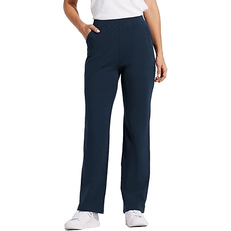 Willit Women's Pull On Cotton Sweatpants - Comfy Casual Yoga Lounge Pants