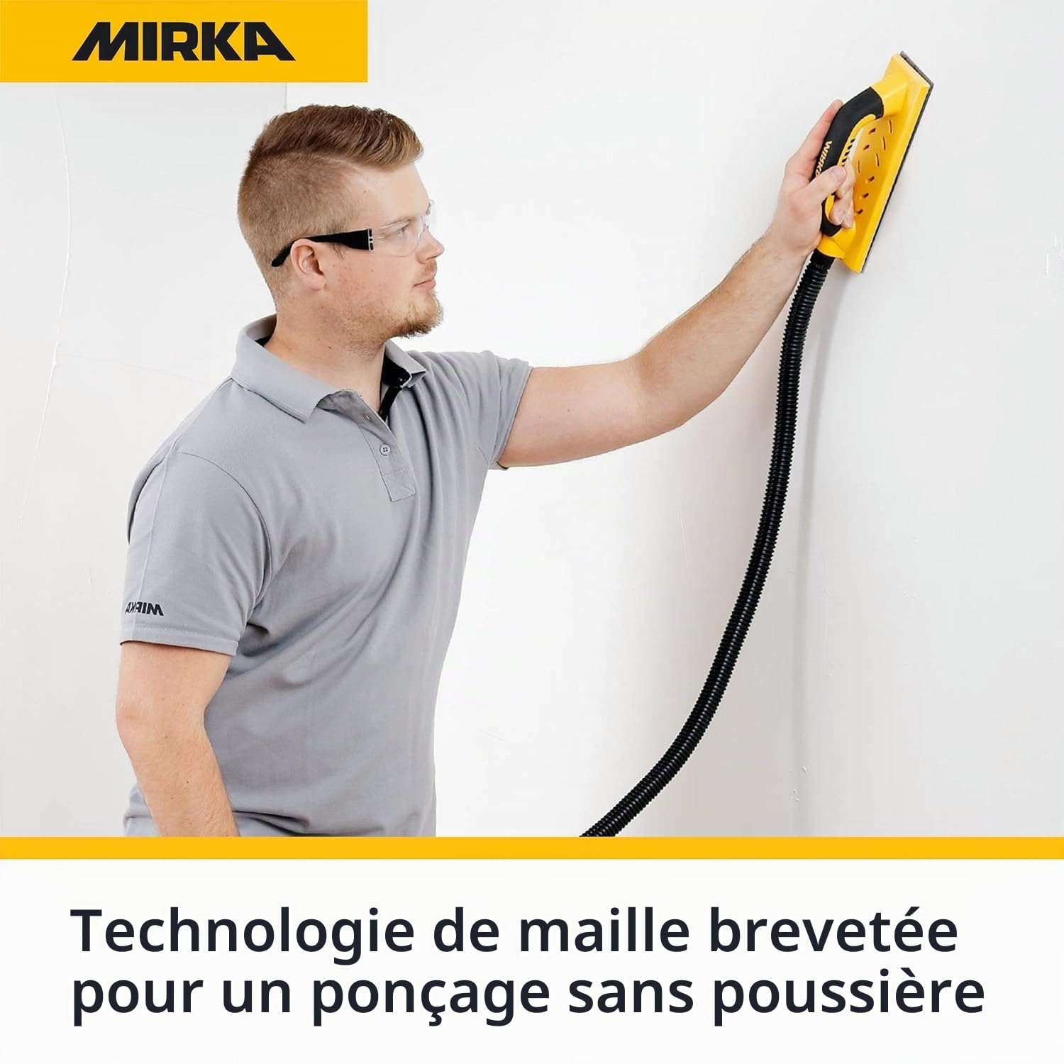 Mirka Abranet Bande abrasive en filet 80x230mm / Feuilles abrasives auto-agrippantes/grain P180 / 10 pièces / AE175F1018 / pour poncer sans poussière le bois, le mastic, la peinture, le plastique