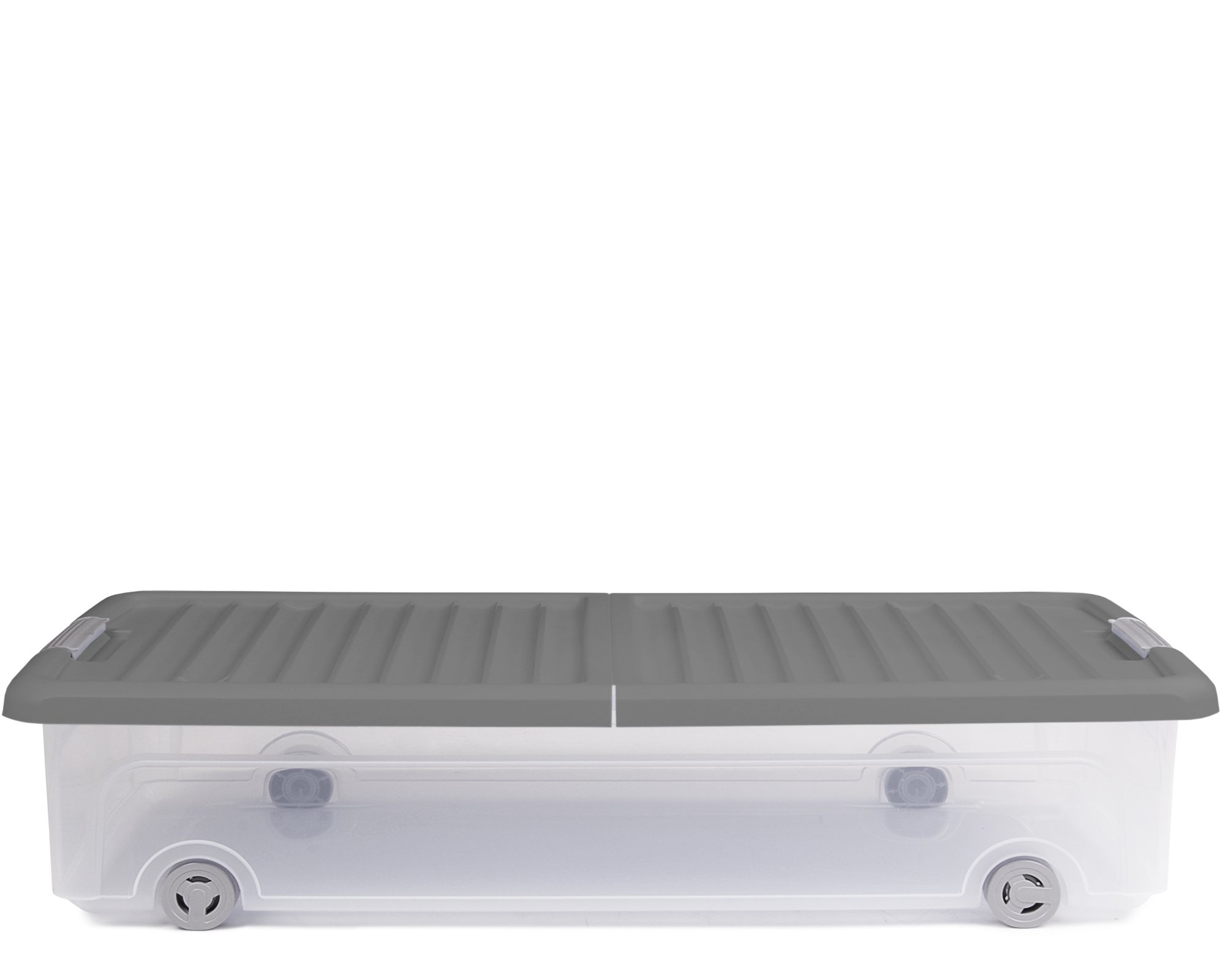 Ondis24 Unterbettbox Kleiderbox Schuhkiste Schuhbox Rollerbox Aufbewahrungsbox 35 W (5 Stück, Grau)