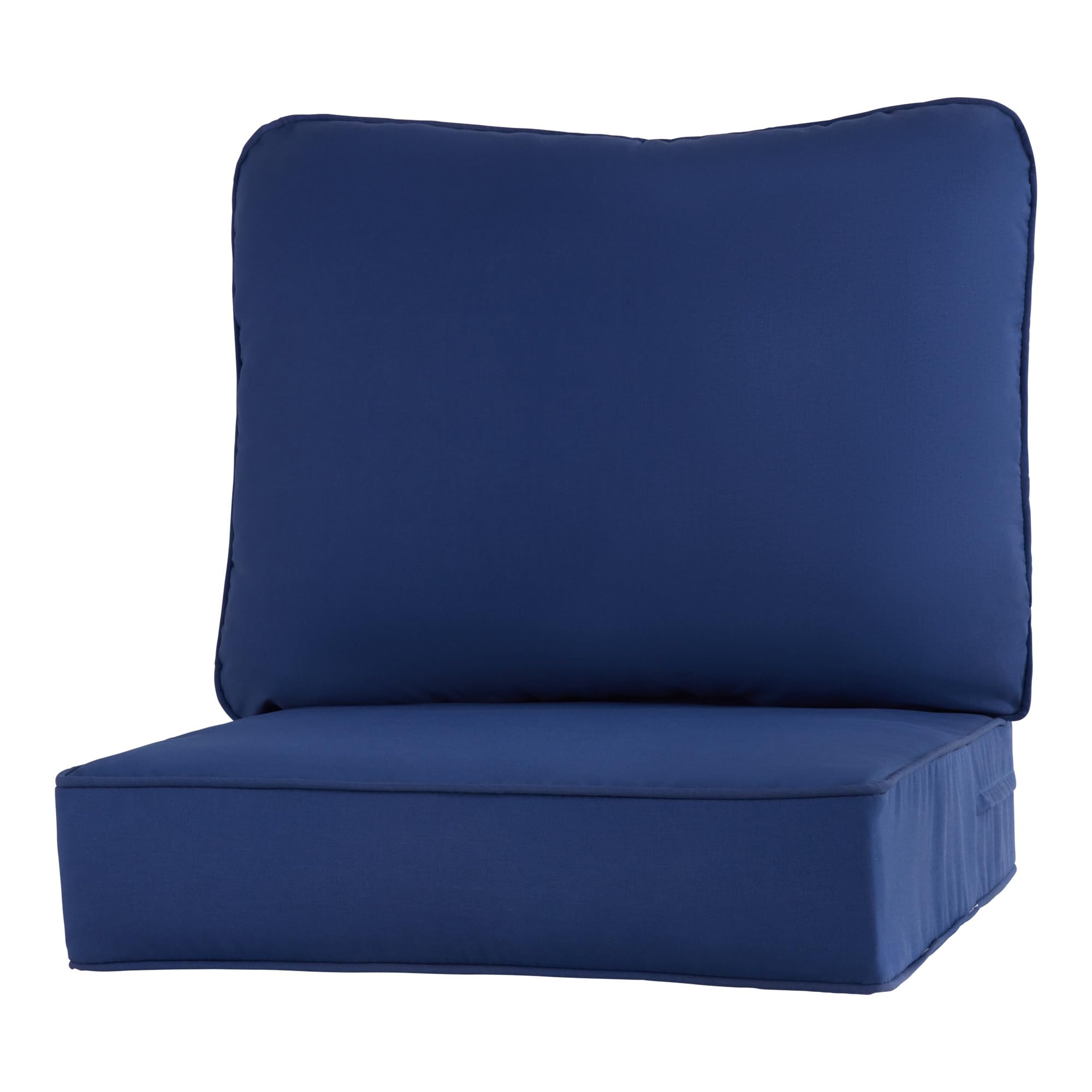 Outdoor Reversible 2-Piece Deep Seat Cushion Set, Blue