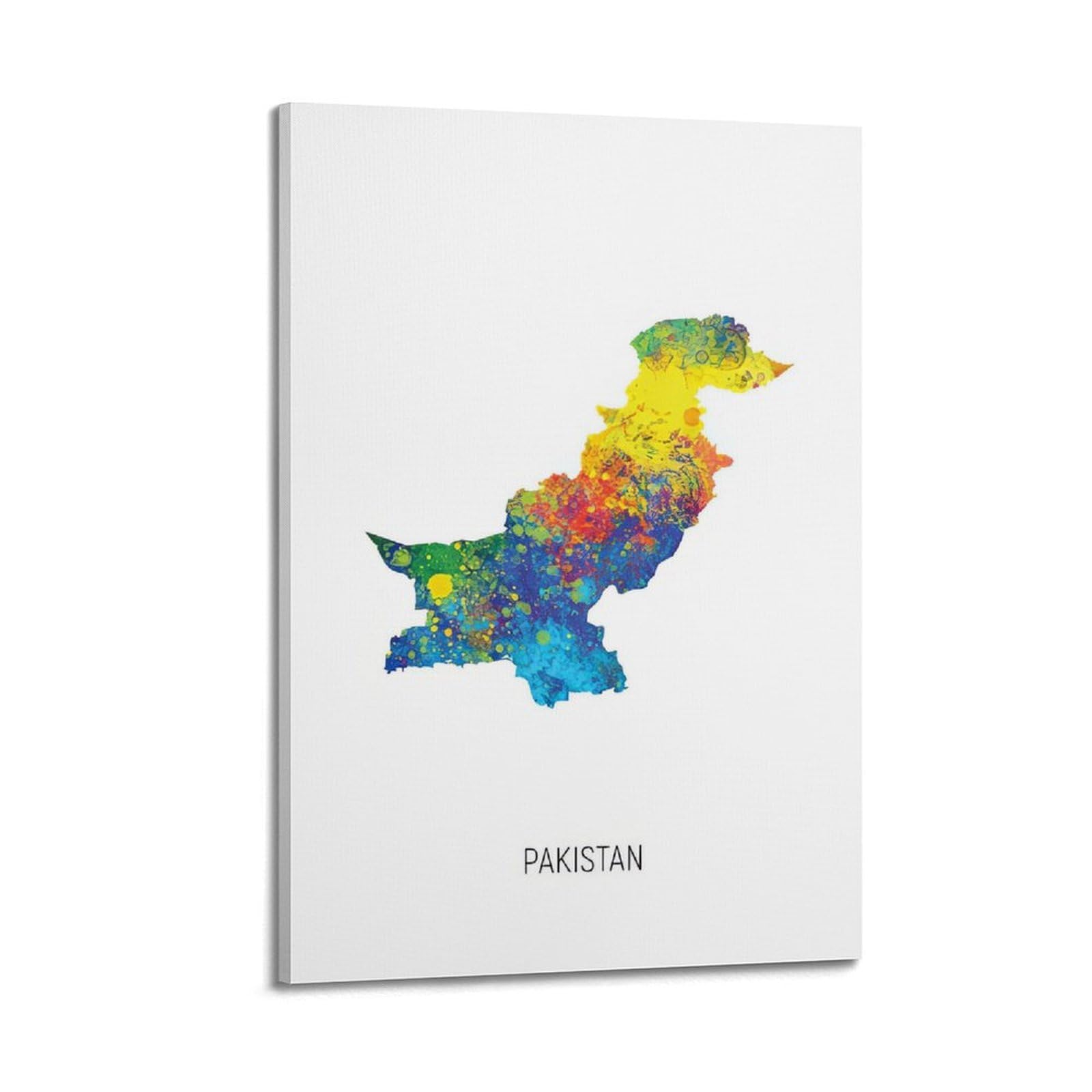 MJZLQN Map Poster Of Pakistan With Watercolor Poster Decorative Painting Canvas Wall Posters And Art Picture Print Modern Family Bedroom Decor Posters 24x36inch(60x90cm)