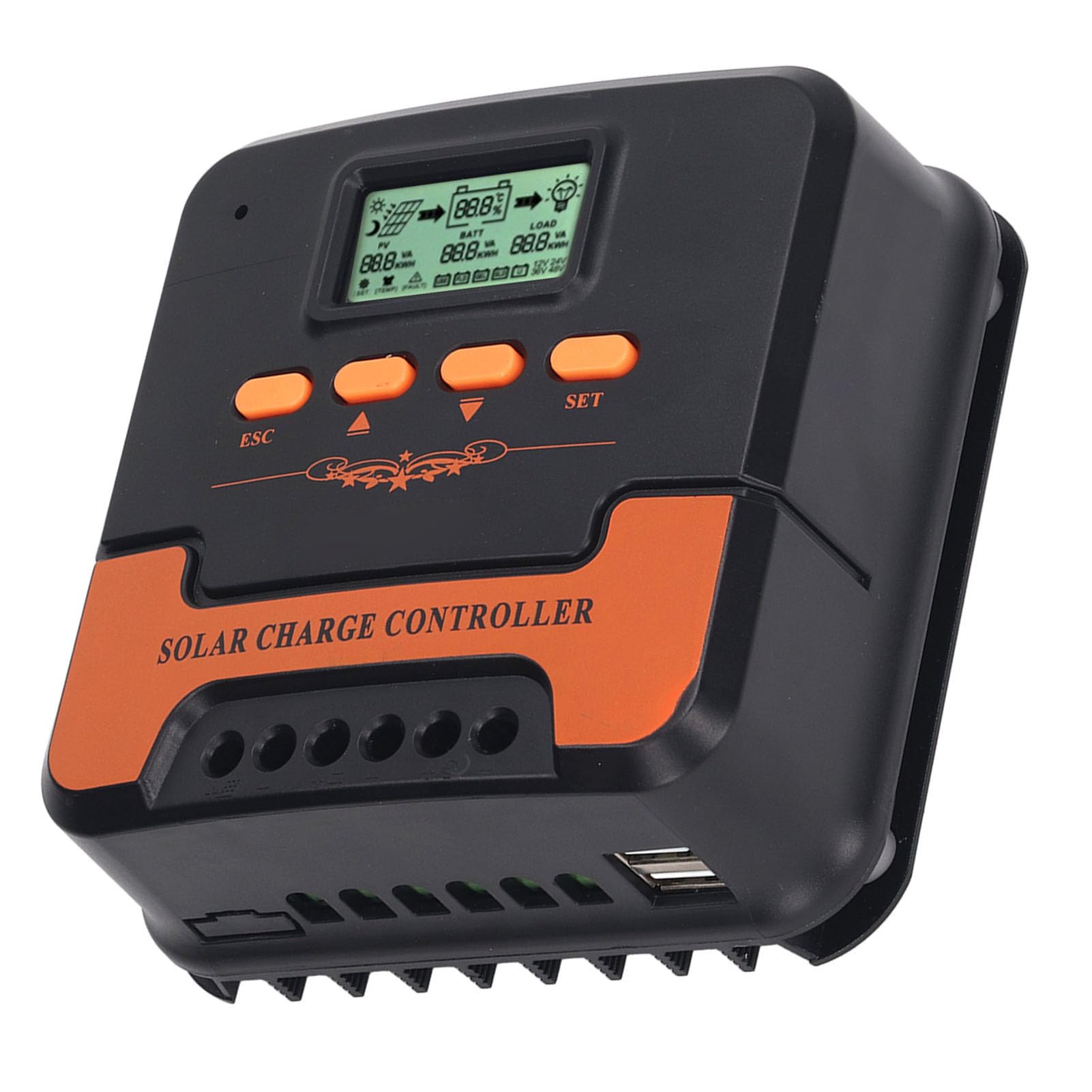 Fafeicy Contrôleur de Charge Solaire MPPT, Régulateur Solaire Métallique