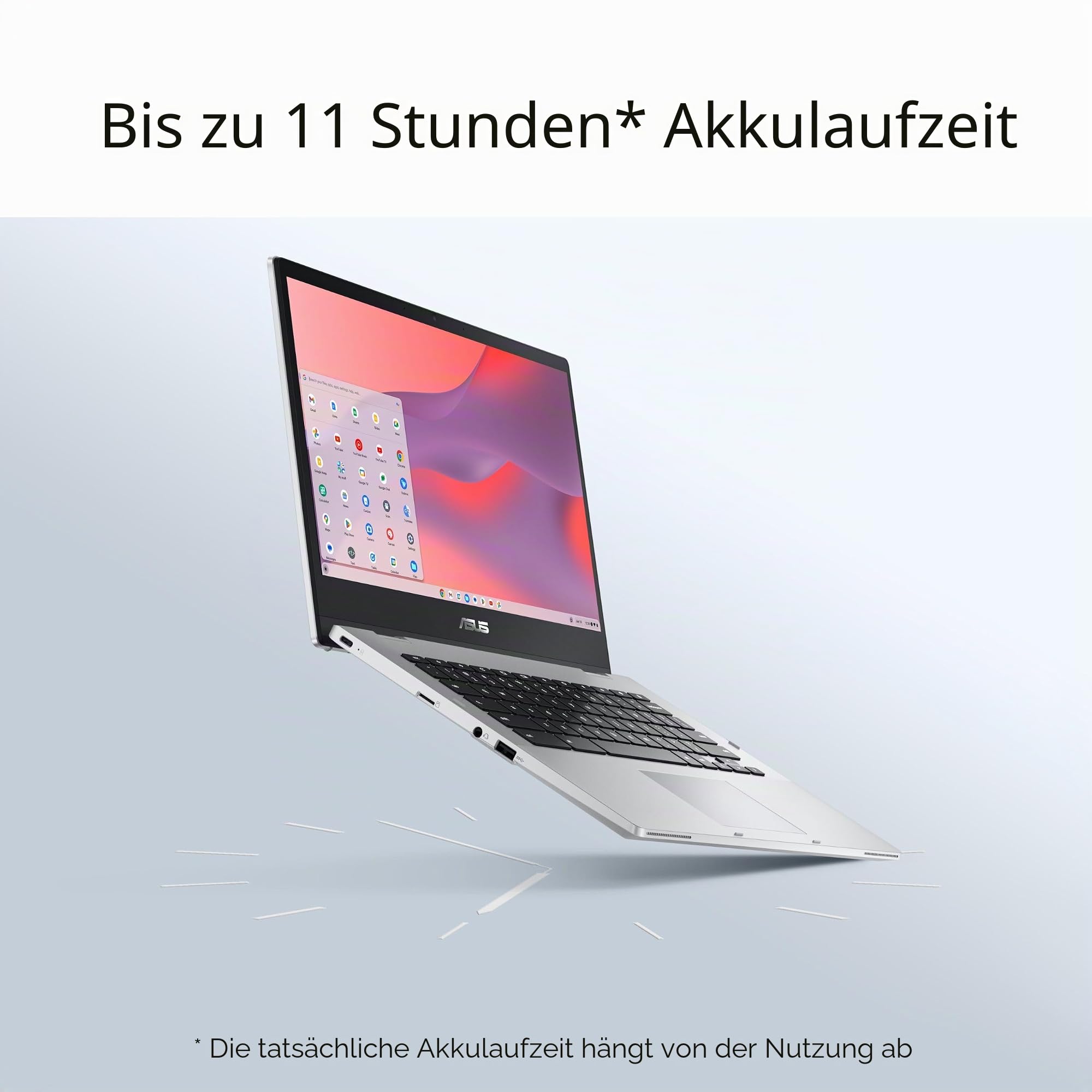 ASUS Chromebook Flip CX1 Convertible Laptop, 14 Zoll FHD NanoEdge 360-Grad-Touchscreen, Intel Celeron N4500 Prozessor, 128 GB eMMC-Speicher, 8 GB RAM, ChromeOS, Transparentes Silber, CX1400FKA-AS88FT