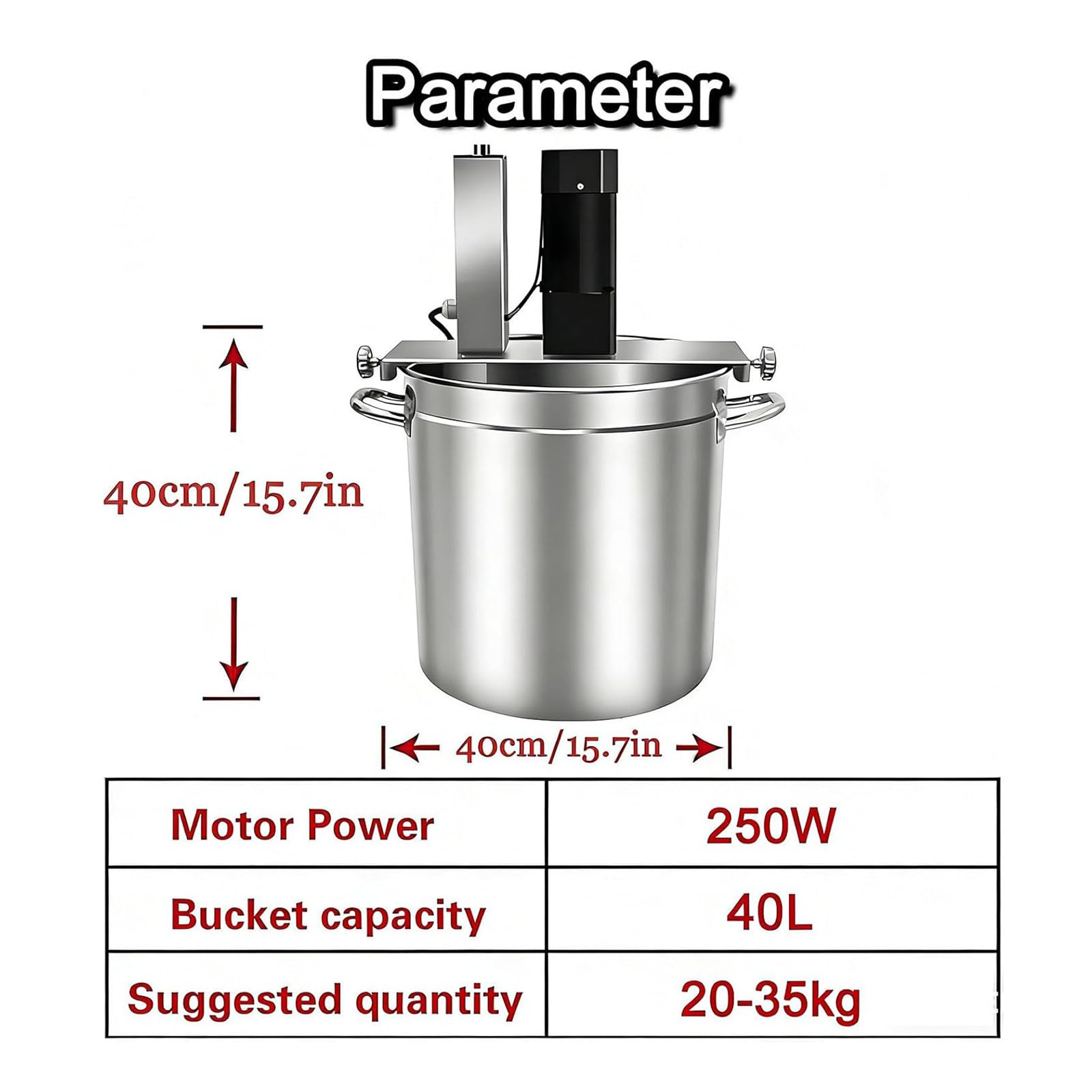 Mezclador eléctrico de alimentos de acero inoxidable para cocinar, agitador automático de 85 L para sopa, salsa, pasta de chocolate y condimentos, ideal para mezclar calor