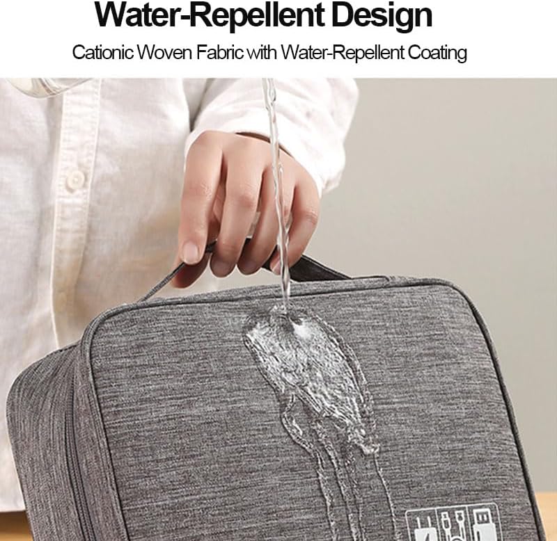 Miniatura 4 de Bolsa organizadora de cables de viaje, bolsa organizadora de cables impermeable para accesorios electrónicos para cables, cables, cargadores,