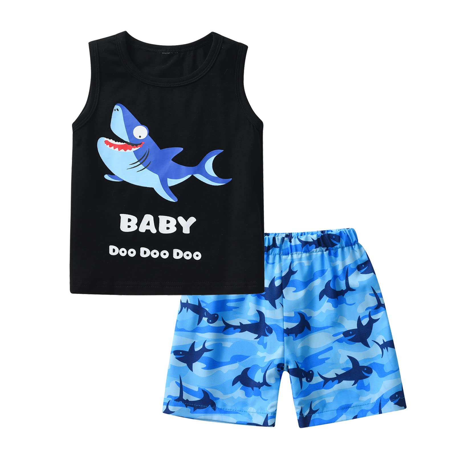 Elspilit Toddler Infant Baby Boy Dinosaur Clothes Set Short Sleeve T-Shirt Tops Shorts Summer Outfits