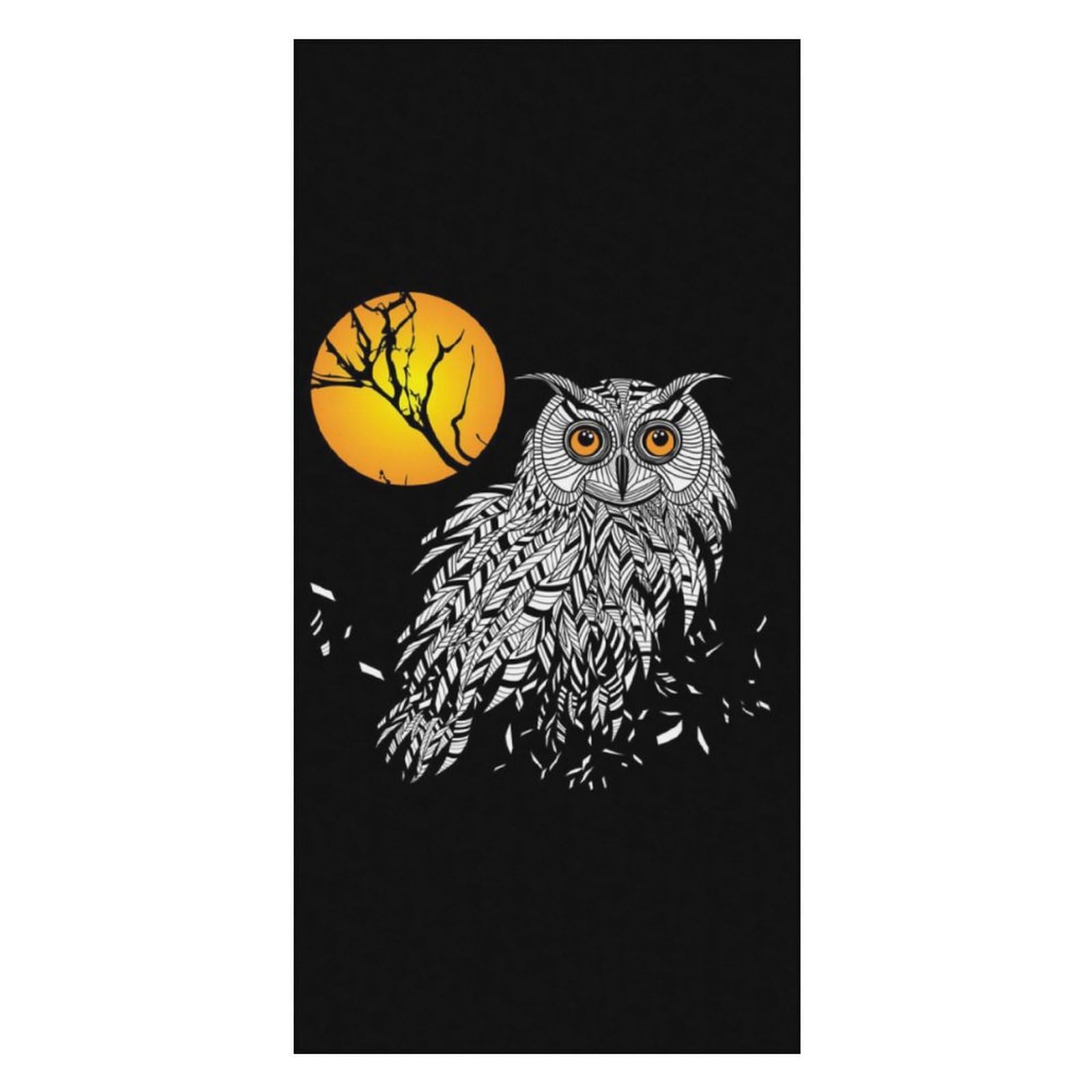 LWORZIIB Beach Towel, Black Owl Bath Towel, Pool Towel Great for Gym Swimming 80 X 160cm