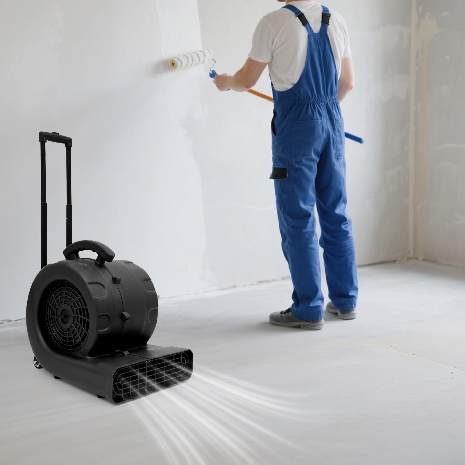 750W Turbolüfter Teppichtrockner Radialgebläse Baulüfter Tragbares Bodengebläse mit 3 Geschwindigkeitsstufen fur Kühlung, Lüftung, Trocknung