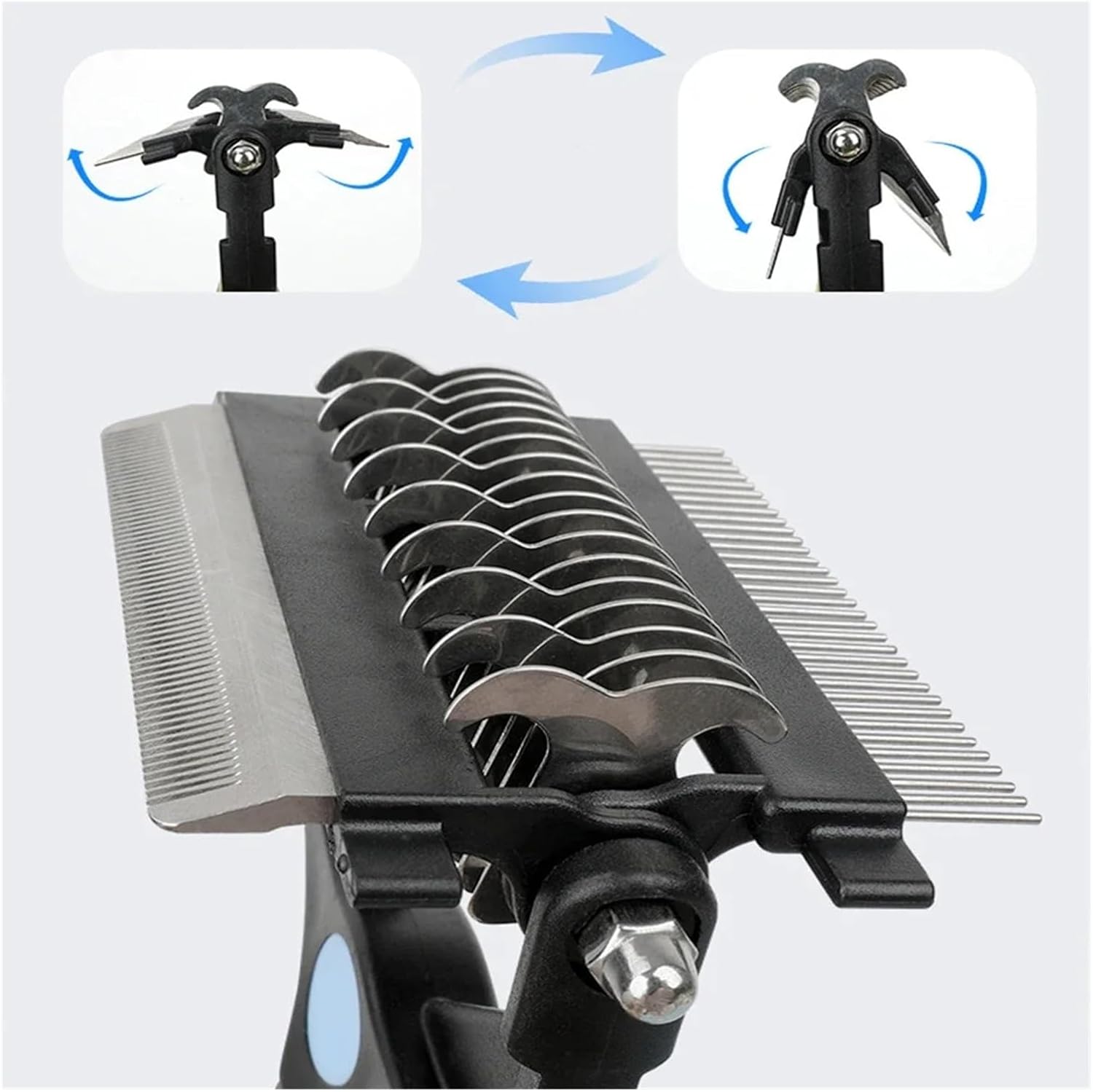 3In1 Pet Deshedding Brush Dog,Hair Remover Comb Brushes(Blue)