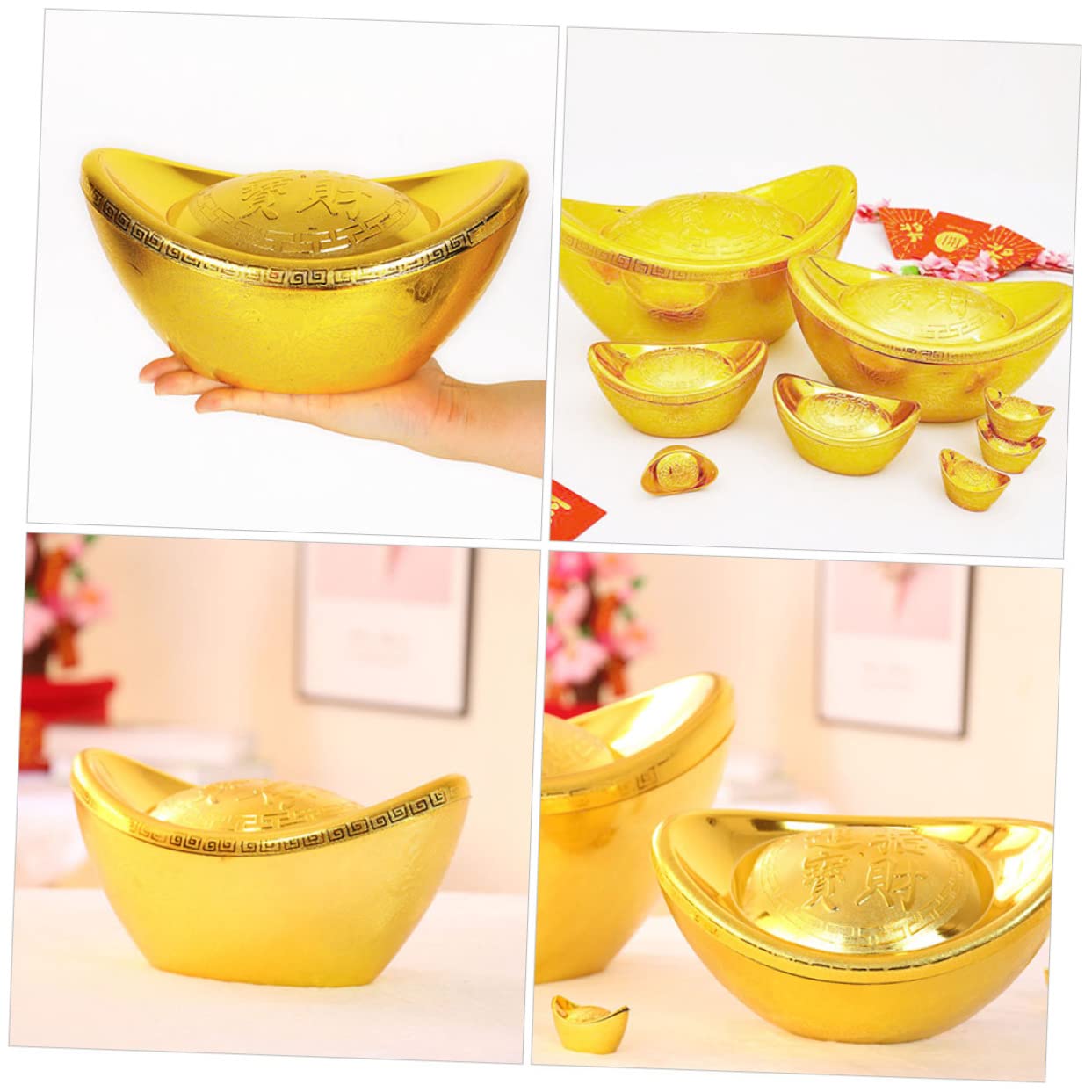 PRETYZOOM 2St Geld-Yuanbao-Ornament chinesisch neujahr chinesische neujahrsdekoration chinesischer bao chinesische glücksfigur tischdeko Glück Yuan Bao Yuanbao-Tischschmuck