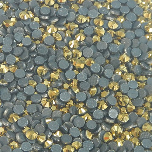 Blinggasm DMC Iron on Hotfix Crystal Rhinestones, 720 Pcs- 5 Gross Many Colors Ss6, Ss10, Ss16, Ss20 (ss16-4mm, Aurum)