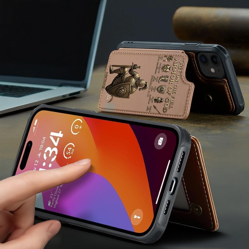 Put On The Full Amor of God - Personalized Christian Wallet Phone Case Gift for iPhone 11 12 13 14 15 16 Pro Max, for Samsung Galaxy Note 20 S10E S20 S21 S22 S24 S25 Plus