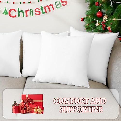 Miniatura 7 de OTOSTAR Juego de 4 rellenos de almohada de 18 x 18 pulgadas, juego de 4 rellenos de almohada de 18 x 18 pulgadas, rellenos de almohada cuadrados