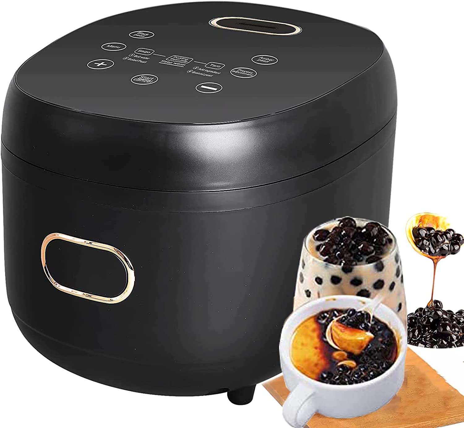 CAYBE 5L Fully Automatic Pearl Pot, Commercial Tapioca Cooker with Smart Control Panel, Non-Stick Anti-Scalding Boiling Pearls Cooking Pot for Boba Tea & Bubble Tea & Milk Tea