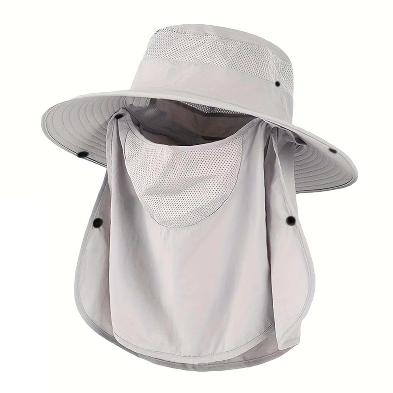 Sombrero De Protección Solar Verano con Mangas Máscara Desmontables, A&RM For Cuello Y Cara Completa, Transpirable, Portátil For Exteriores