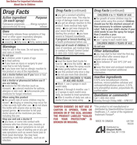 HealthA2Z® Fluticasone Propionate Nasal Spray | 50 mcg per Spray | 24 Hour Allergy Relief | 144 Sprays | 0.62 fl oz. (18.2mL) (0.62 fl oz. (Pack of 2)) - Image 2