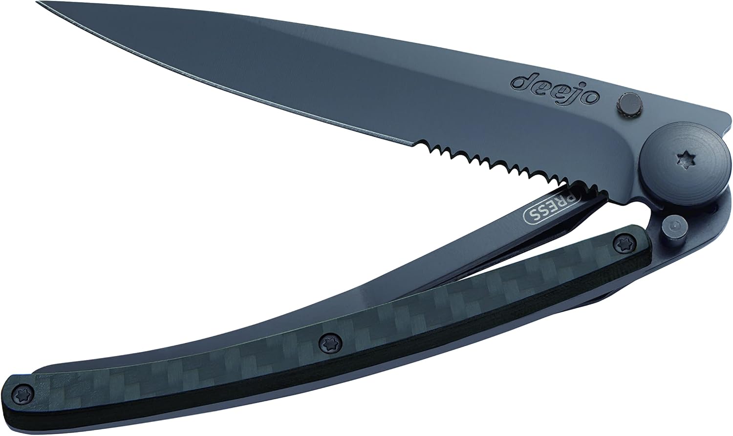 deejo Serrated Ultra Lightweight Folding Pocket Knife with