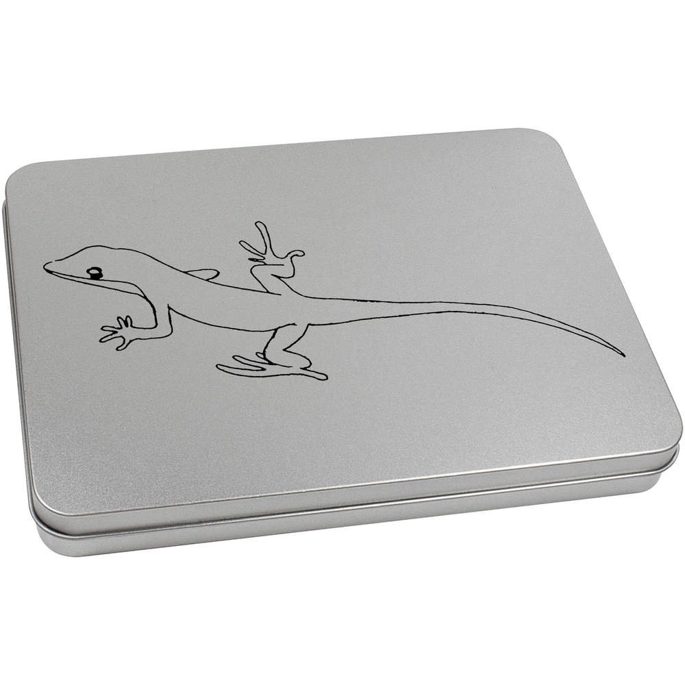 Azeeda 220mm 'Slender Gecko' Metal Hinged Tin/Storage Box (TT00070189)